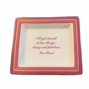 Coco Chanel Porcelain Pink Gold Trinket Tray